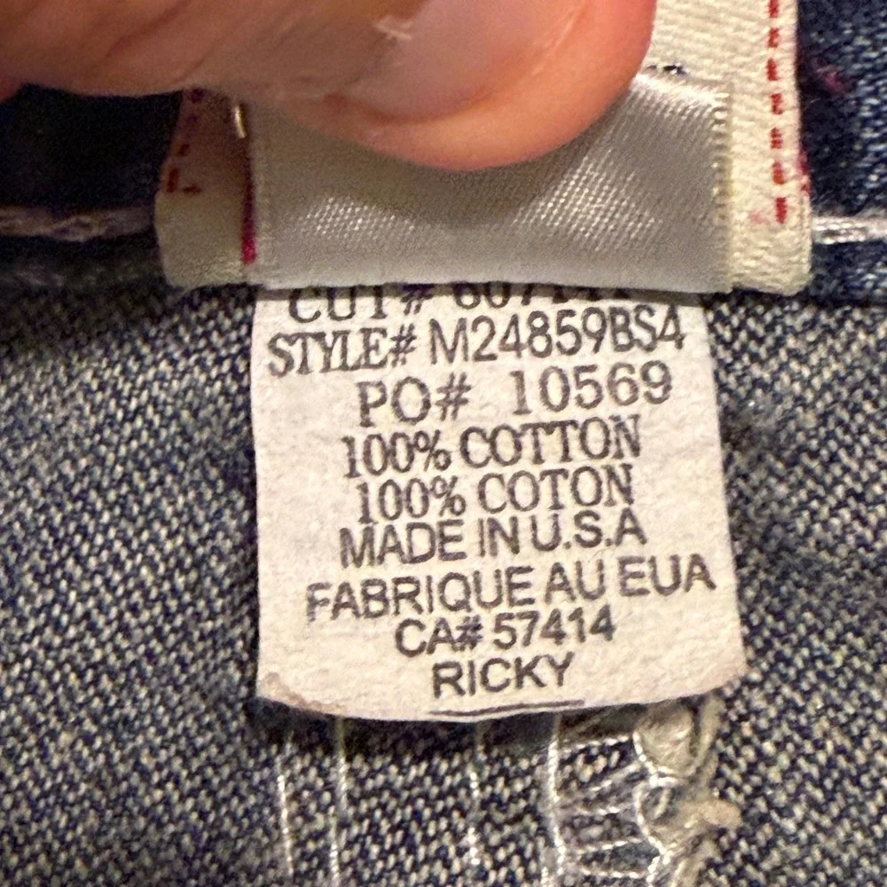 True Religion Ricky Straight Leg Jeans Mens 40x32 Blue Made in USA Rocker